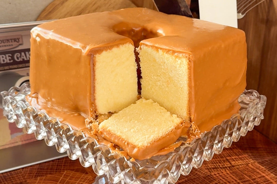 Mile High Pound Cake with Foolproof Caramel