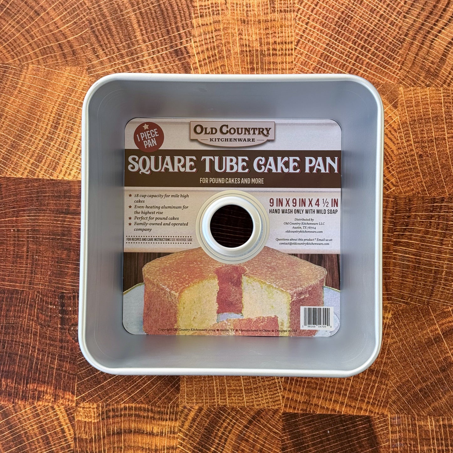 One-Piece 18 Cup Square Tube Cake Pan