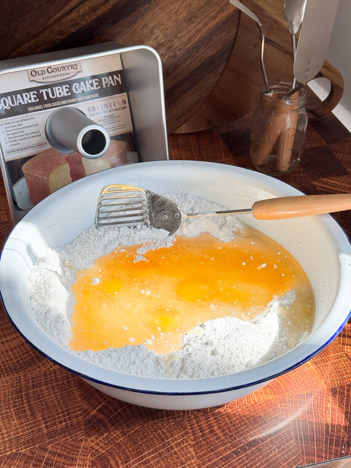 Stainless Steel Slotted Scoop with Wood Handle