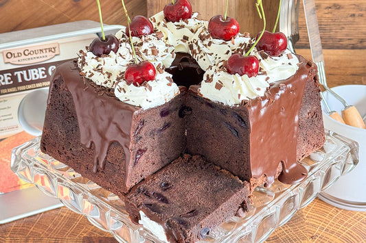Mile High Black Forest Chocolate Cherry Pound Cake