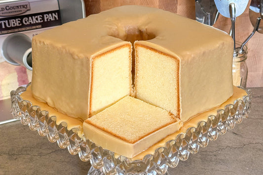 Mile High Cream Cheese Pound Cake with Soft Caramel