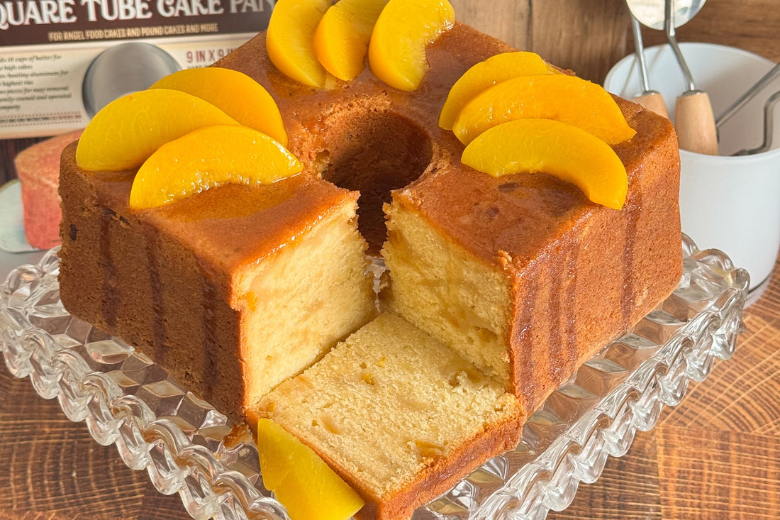 Mile High Peach Pound Cake