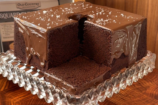 Mile High Salted Dark Chocolate Pound Cake