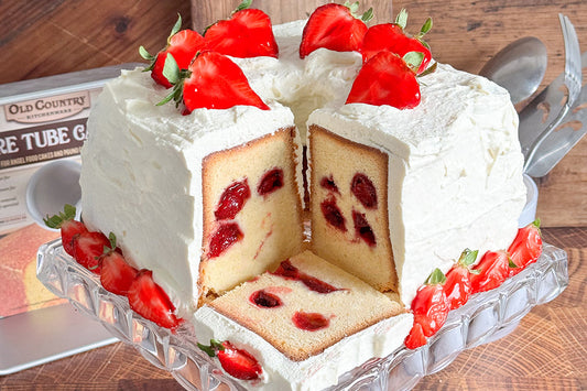Mile High Strawberries and Cream Pound Cake