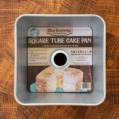 Two-Piece 18 Cup Square Tube Cake Pan