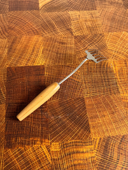 Stainless Steel Mixing Fork with Wood Handle