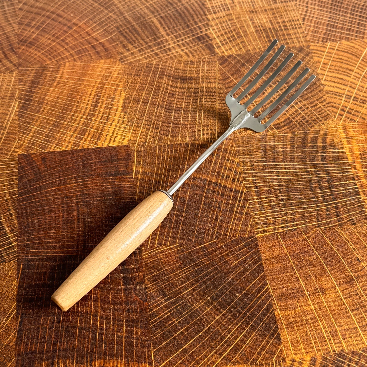 Stainless Steel Mixing Fork with Wood Handle