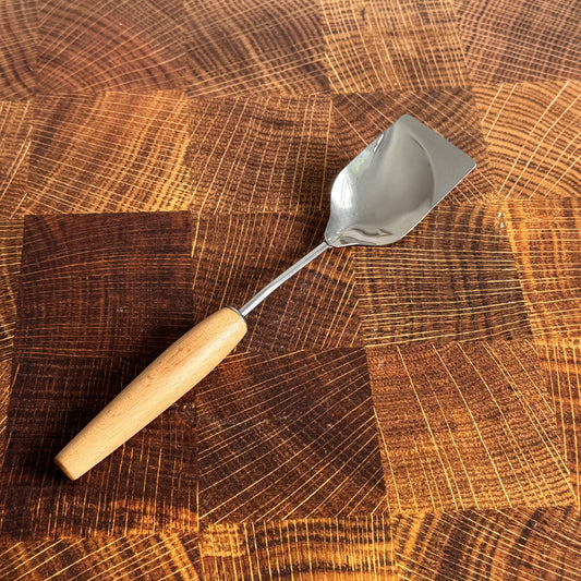 Stainless Steel Scrape Spoon with Wood Handle